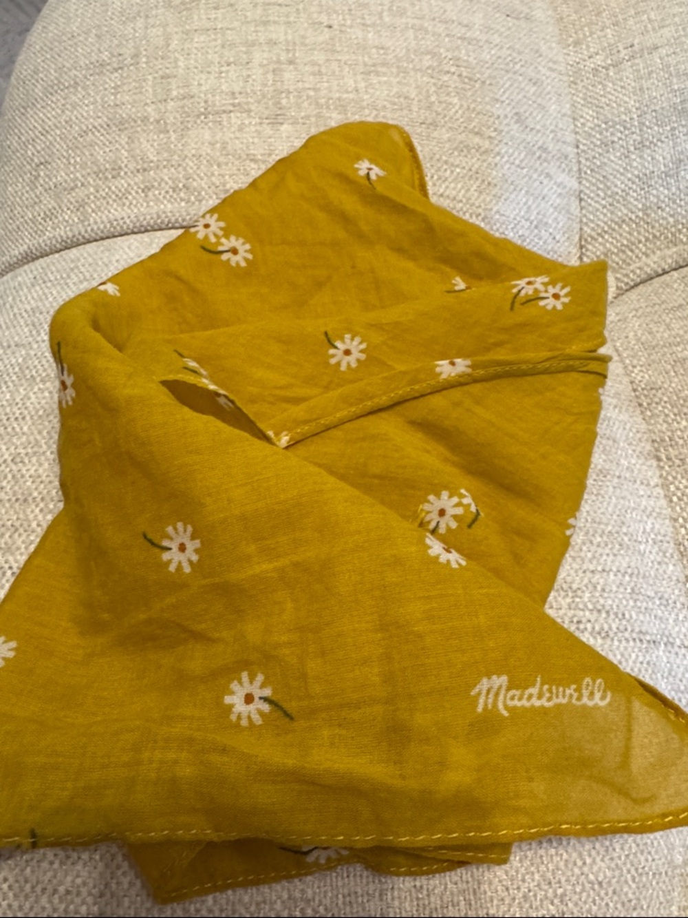 Madewell Mustard Yellow Daisy Scarf Bandana